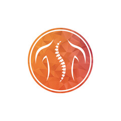 Chiropractic Logo Design Vector illustration. Human backbone Pain Logo. Spine care logo.