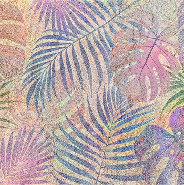 Colorful ceramic wall tiles and mural decoration. Abstract damask patchwork pattern with geometric and floral ornaments