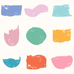 Abstract Shapes, Scribbles Boxes, Grunge, Scratch Texture, Different Frames, Doodle, Pencil, Marker, Charcoal, Crayon Texture, Paint Texture, Colorful, Vector