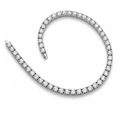 Elegant Diamond Tennis Necklace in 18k White Gold on White