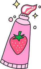 Fruit Color Toothpaste Tube Illustration