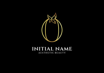 Initial O Letter Logo Design with Butterfly or Leaf Element