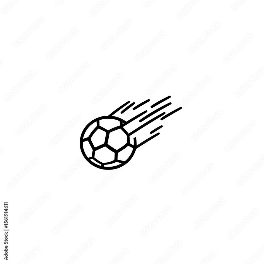 Poster dynamic ball with motion lines design showing velocity action energy and sport activity