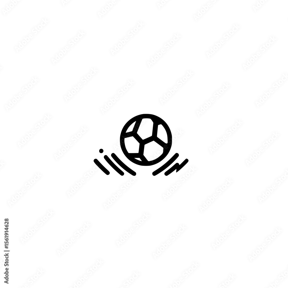 Poster ball with motion lines icon symbolizing speed movement energy and dynamic action vector