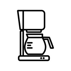 ドリップ式コーヒーメーカーを横から描いたベクターアイコン（シンプル線画・白背景）