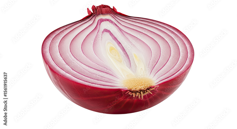 Poster Close-up of a Halved Red Onion Showing its Layers