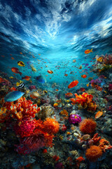 This stunning scene captures the beauty and serenity of ocean life.