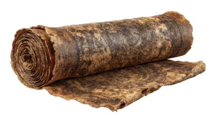 Ancient Scroll with Mysterious Symbols and Textured Surface