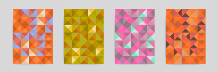 Warm Autumn Geometric Triangle Seamless Pattern Design