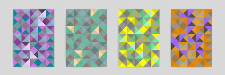 Green Geometric Triangle Seamless Pattern Design