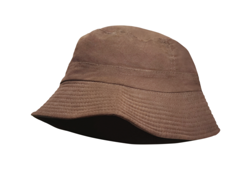 Brown bucket hat PNG transparent. - Powered by Adobe