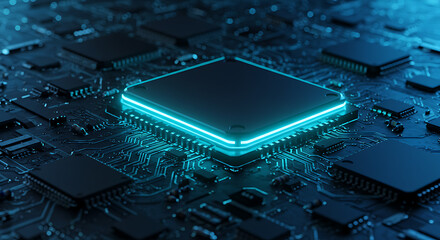 High-Tech Microchip Advanced Processor Technology Close-Up
