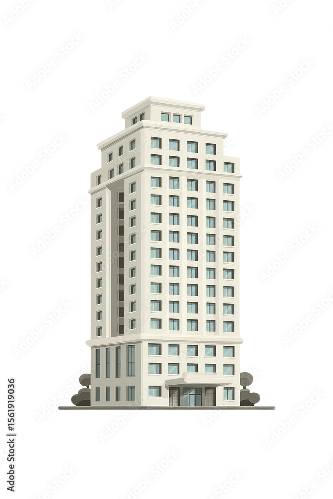 Poster modern tall building with clean lines and elegant design