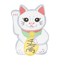 Cute lucky cat Maneki-neko