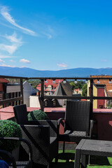 City Panorama from Rooftop Urban Skyline and Architectural Contrast