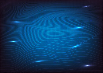 Glowing Blue And White Curve Lines Futuristic Digital Network. Technology background concept. Vector image background. 