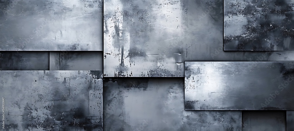 Poster monochrome steel gray abstract layered design with gradient effects used for modern minimalist graph