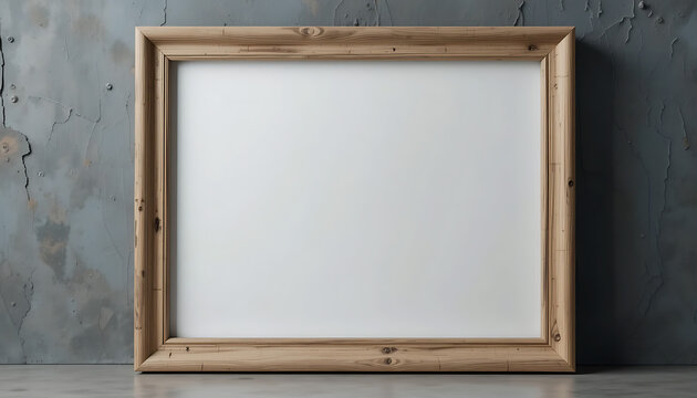 A simple wooden picture frame with a plain background, showcasing a classic design  4K and HD image.