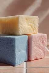 Soft colorful foam blocks for creative and decorative uses