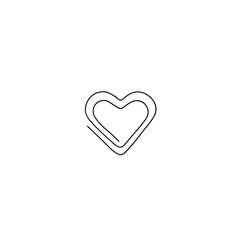 Fototapeta premium Heart paper clip, for paper, notebook, notes, connection