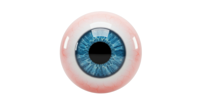 Human blue eyeball isolated on white background