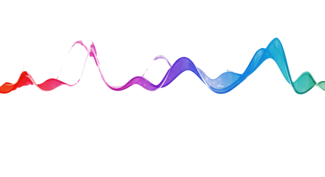 Flowing Rainbow Color Ribbon Stream Abstract Graphic Design Element