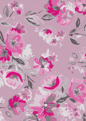 Beautiful Seamless Pattern with Flowers and Leaves