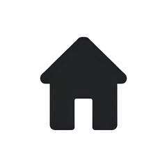 Dark Gray House Icon: Simple Home Symbol for Website & App Design
