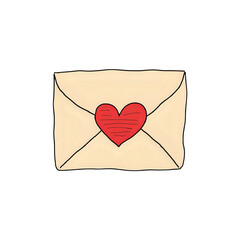 Romantic Envelope Illustration: Valentine's Day Letter Design