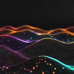 Abstract Data Visualization Waves in Vibrant Colors and Patterns