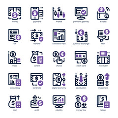 Currency Converter Icon pack for your website, mobile, presentation, and logo design. Currency Converter Icon dual tone design. Vector graphics illustration and editable stroke.