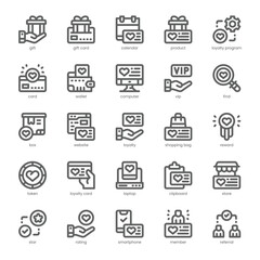 Loyalty Icon pack for your website, mobile, presentation, and logo design. Loyalty Icon outline design. Vector graphics illustration and editable stroke.
