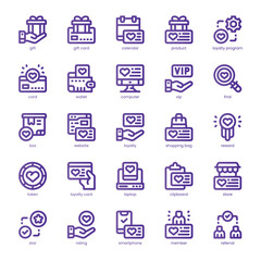 Loyalty Icon pack for your website, mobile, presentation, and logo design. Loyalty Icon line basic color design. Vector graphics illustration and editable stroke.