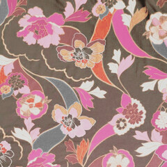 Beautiful Seamless Pattern with Flowers and Leaves