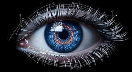  Futuristic Digital Eye Scanning Technology Interface