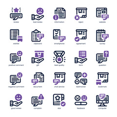 Shopping Review Icon pack for your website, mobile, presentation, and logo design. Shopping Review Icon dual tone design. Vector graphics illustration and editable stroke.