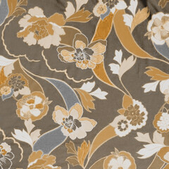 Beautiful Seamless Pattern with Flowers and Leaves