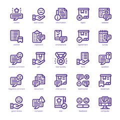 Shopping Review Icon pack for your website, mobile, presentation, and logo design. Shopping Review Icon line basic color design. Vector graphics illustration and editable stroke.
