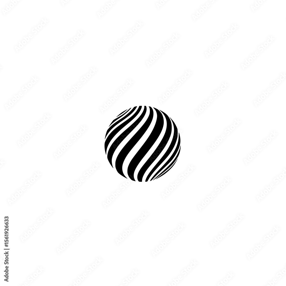Poster striped ball icon vector representing sport object with abstract lines and dynamic design