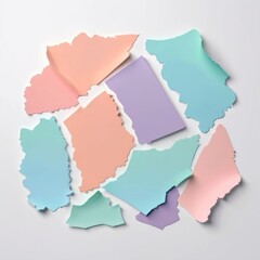 Pastel Torn Paper Pieces Abstract Background Texture