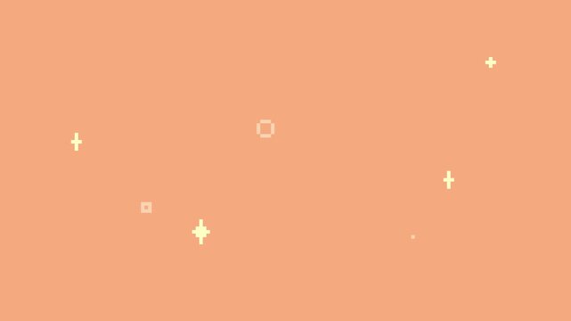 Twinkle Stars in 8-bit Pixel Art, Orange Looping Background