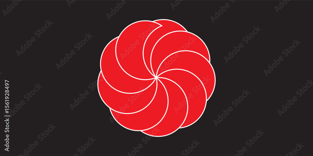Aufkleber abstract red background with circles. dynamic shapes composition.