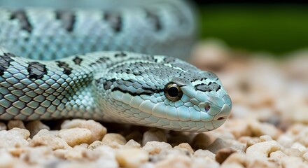 Obraz premium Close-up of Green Snake with Detailed Scales