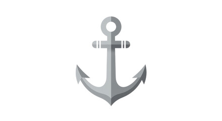 Gray anchor on white background