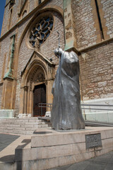 Statue of Pope John Paul II in Sarajevo, Bosnia and Herzegovina.