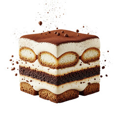 chocolate cake isolated on white