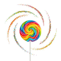 colorful lollipop on white