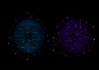 Network Connected Data Points dynamic visualization of a digital network with glowing connections.