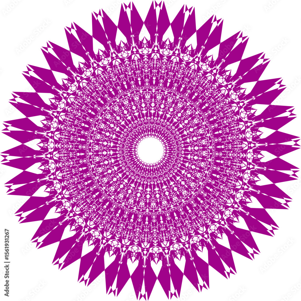 Poster a bright geometric mandala with a multi-colored pattern. the symmetrical design radiates energy and 
