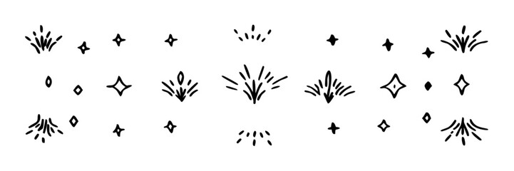 Hand-drawn Sparkles & Burst Collection: Design Elements